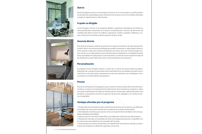 hunter douglas brochure cortinas para proyectos