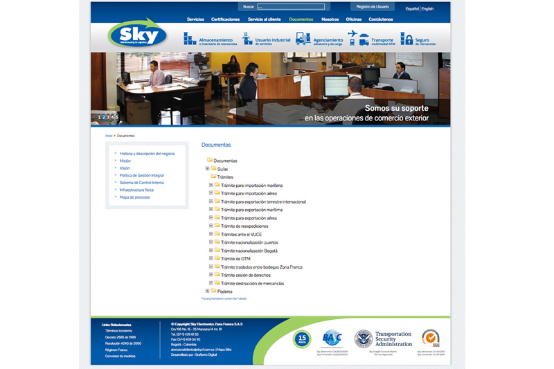 Sky zona franca web