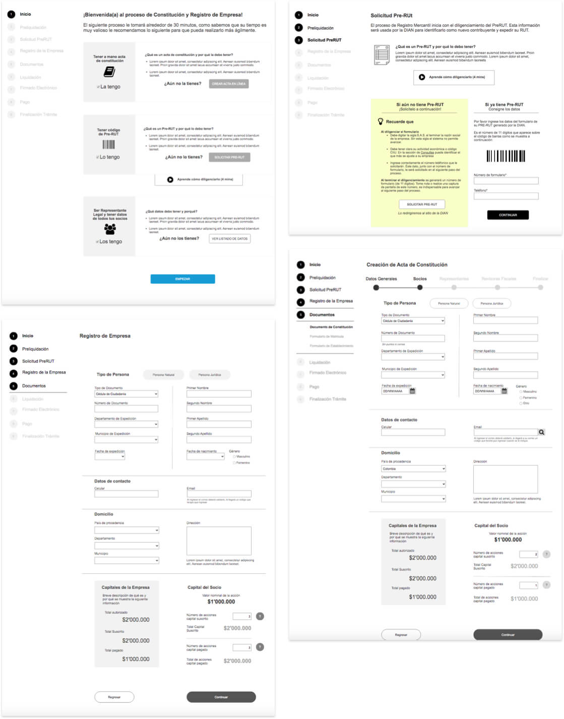 confecamaras wireframes