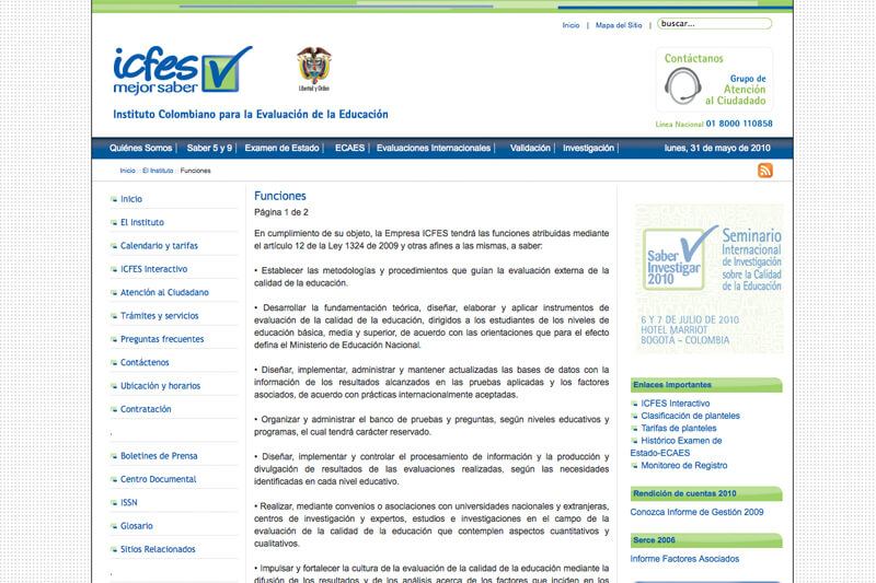 icfes página web